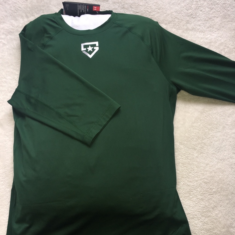 UNDER ARMOUR HEAT GEAR 3/4 SLEEVE GREEN /GRAY